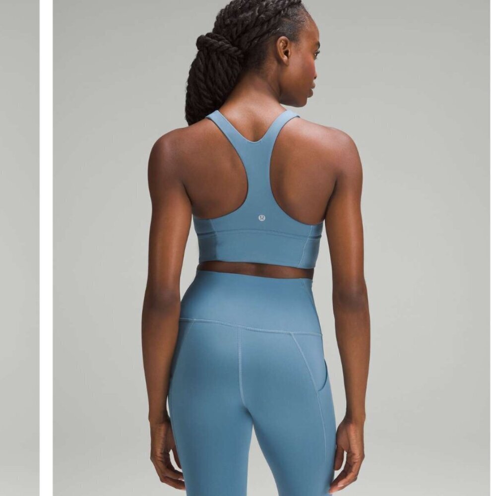 Lululemon Wunder Train Longline Bra *Medium Support, C/D Cup Utility Blue Size 8 - Picture 2 of 5